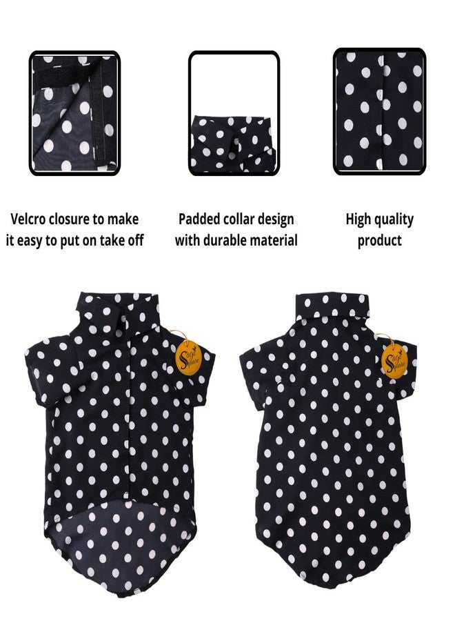 Sage Square Crazy Printed Dog Shirt, Trending Dog Shirt, Ultra Soft & Light Weight, Comfortable & Breathable Dog Apparel, Trendy Outfit (Large - 20 inch) (Polka Black) - Image 4